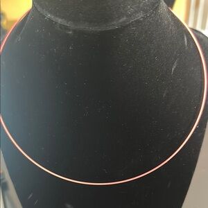 Elegant Pink Wire Omega Choker Necklace